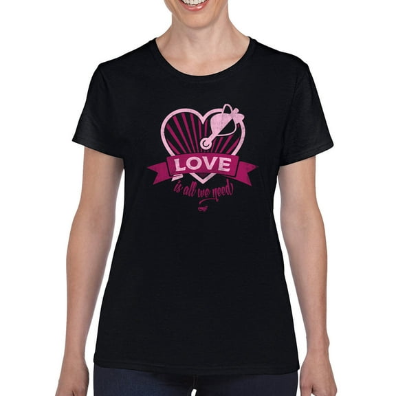 Love Is All We Need - Romantic Heart Graphic Women's T-shirt