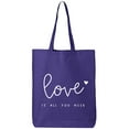 thumbnail image 1 of Love Is All You Need Cotton Canvas Tote Bag, 1 of 1