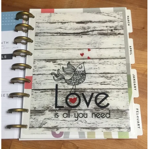 Love Is All You Need Two-Sided Dashboard For Use With Classic Happy Planner