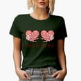 thumbnail image 1 of Love Is All You Need with Hearts & Skeleton Hands, Retro Valentine's Day Gift, Military Green T-Shirt, Large, 1 of 5
