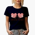 thumbnail image 1 of Love Is All You Need with Hearts & Skeleton Hands, Retro Valentine's Day Gift, Navy Blue T-Shirt, XL, 1 of 5