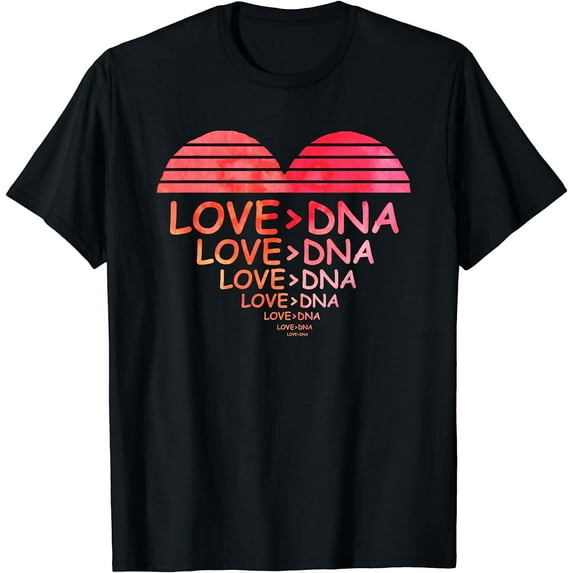 Love Is Greater Than Dna Family Adoption Vintage Heart Shirt T-Shirt Black Small