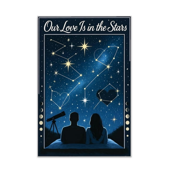 Love Is In The Stars - Bedroom Wall Art - 13x19 Poster Print - Romantic Decor