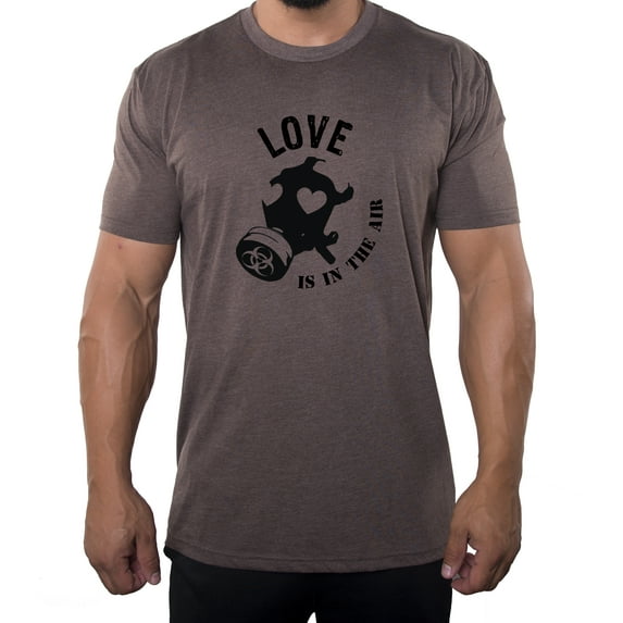 Love Is In The Air Gas Mask Shirts, Valentine Nice Shirts, Graphic Men's Shirts - Espresso MH200Valentine S25 L