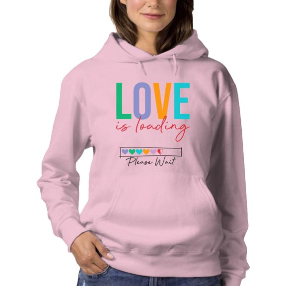 Love Is Loading Banner Hoodie Women -Image by Shutterstock, Female x-Large