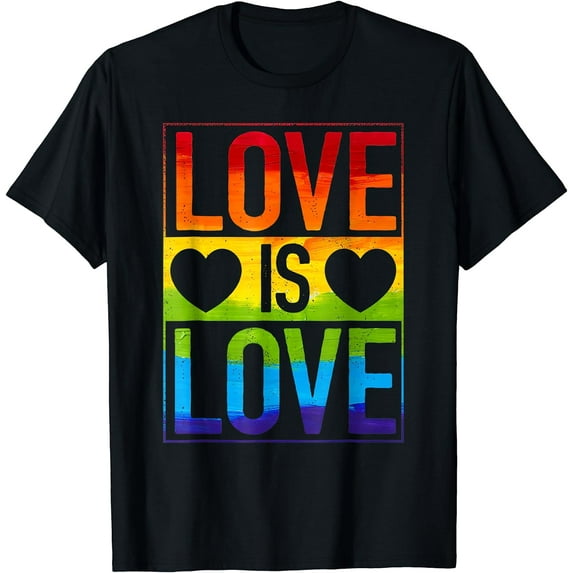 Love Is Love LGBT Gay Lesbian Pride LGBTQ Ally Rainbow Color T-Shirt