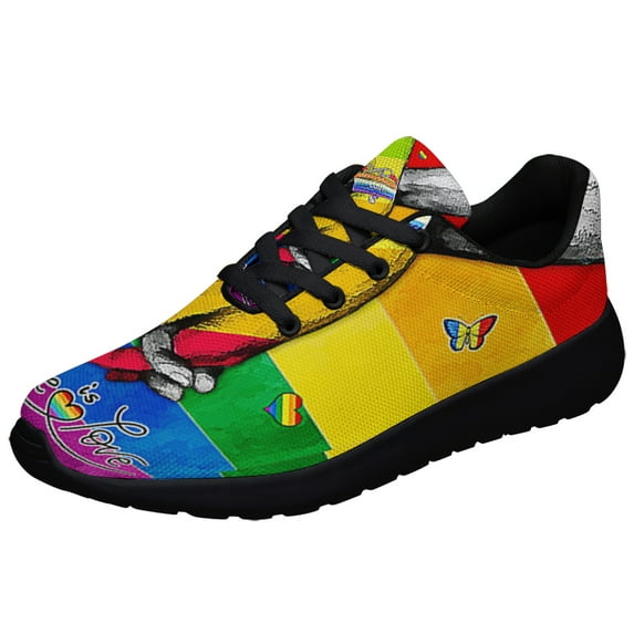 Love Is Love LGBT Pride Shoes Sneakers Black Size 7