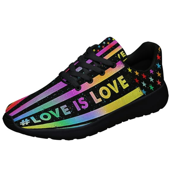 Love Is Love LGBT Shoes Sneakers for Women Men Black Size 3.5