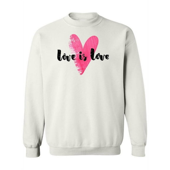 Love Is Love Pink Heart Sweatshirt Women -Image by Shutterstock, Female x-Large