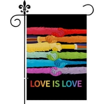 Love Is Love Rainbow Garden Flag Gay Pride Lesbian LGBT Pansexual Flags Double Sided Vertical Burlap Yard Outdoor Decor 12.5x18 Inch