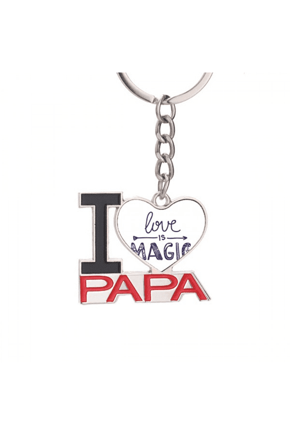 Love Is Magic Cute Quote Style Keychain Metal Keyring Holder Love PAPA Father