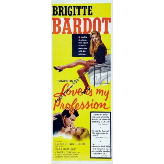 Love Is My Profession Insert Movie Poster 14x36 Unframed, Age: Adults Best Posters