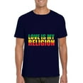 thumbnail image 1 of Love Is My Religion Spiritual Faith Peace Harmony Groovy T-Shirt, for men & women, up to size 5XL, 1 of 3