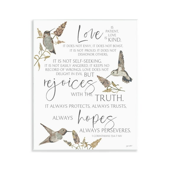 Stupell Industries Love Is Patient Inspirational Wall Plaque Art, design by Annie LaPoint