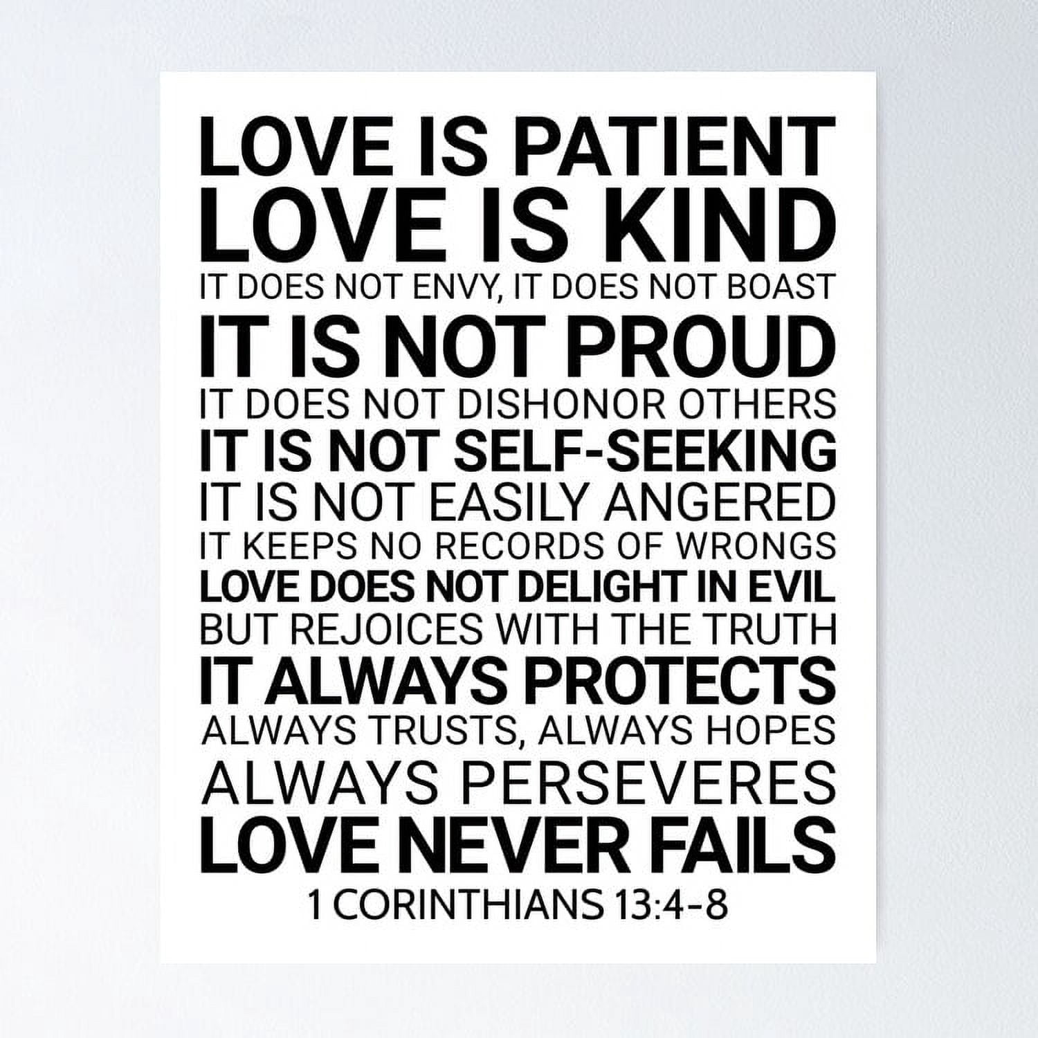Love Is Patient Love Is Kind 1 Corinthians 13 4 8 Wedding Wall Art ...