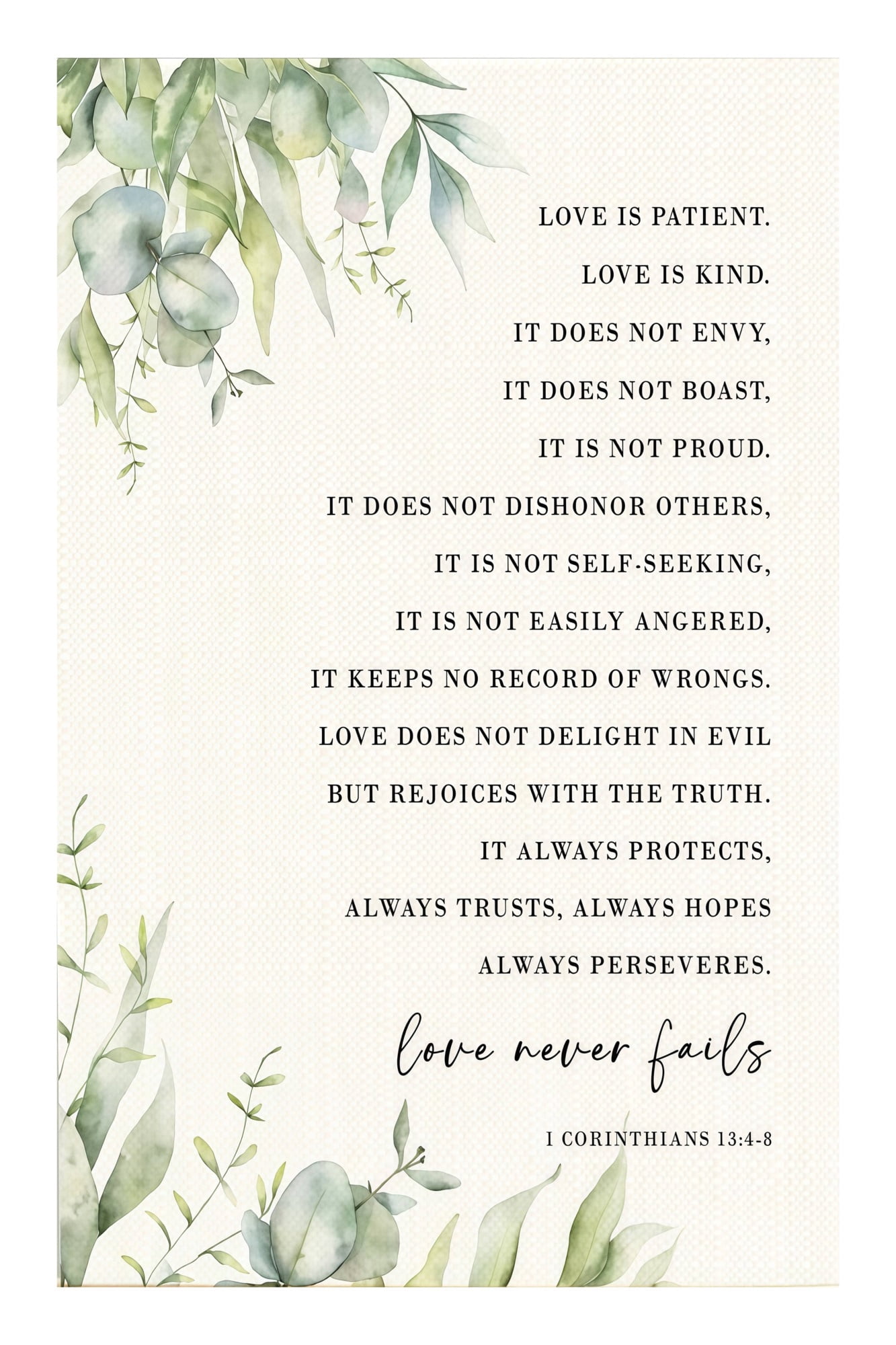 Love Is Patient Love Is Kind Bible Verse Canvas Print 1 Corinthians 13 ...