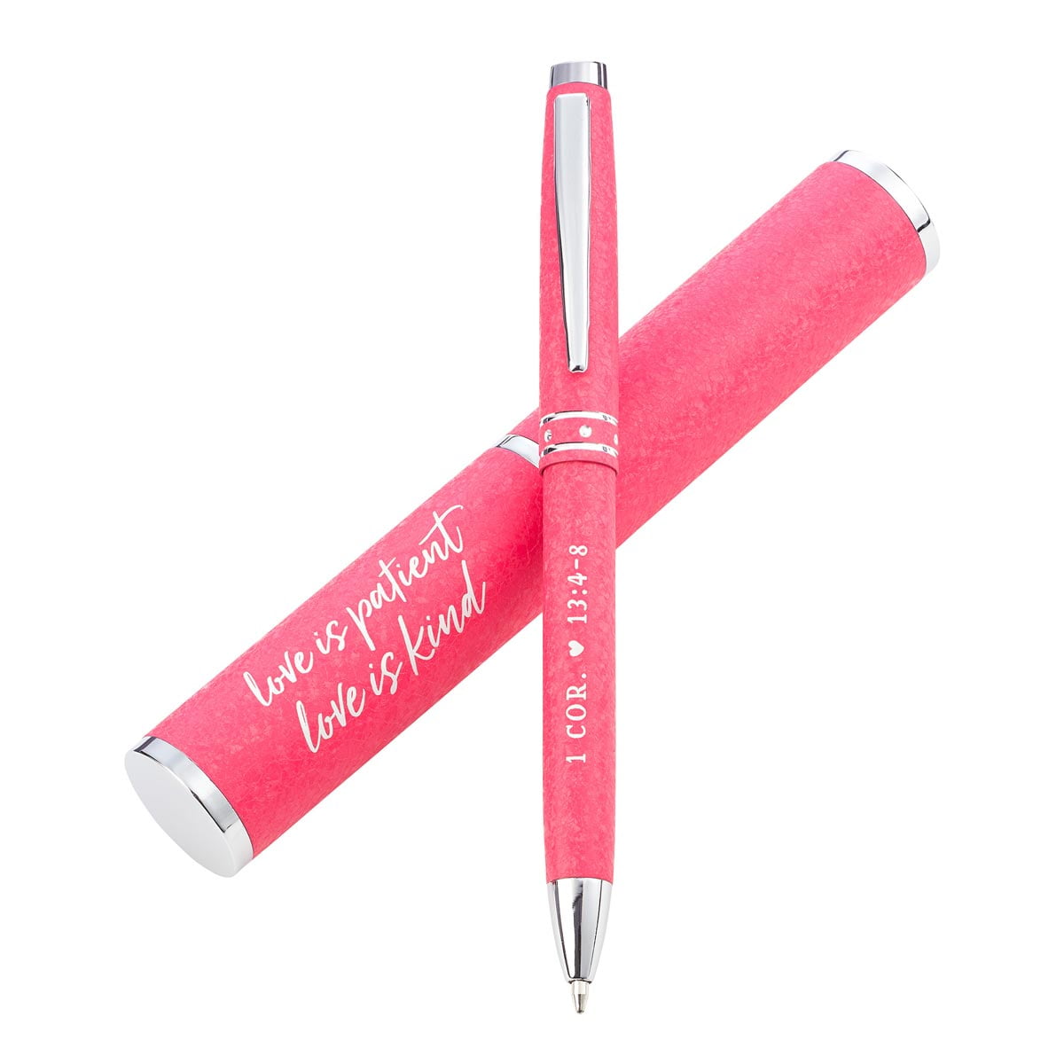 CHRISTIAN ART GIFTS Love Is Patient, Love Is Kind Pink Gift Pen 1 Corinthians 13:48