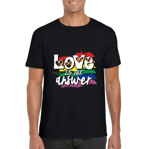 Love Is The Answer Positive Message Inspirational Peace T-Shirt, for men & women, up to size 5XL