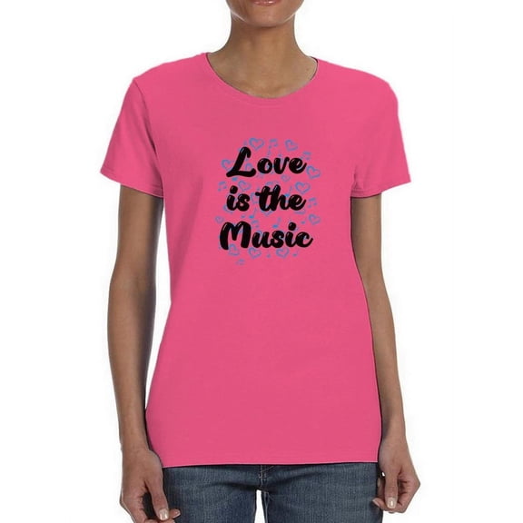 Love Is The Music Shaped T-Shirt Women -Smartprints Designs, Female x-Large