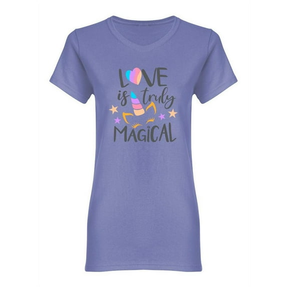 Love Is Truly Magical Quote Shaped T-Shirt Women -Image by Shutterstock, Female Medium