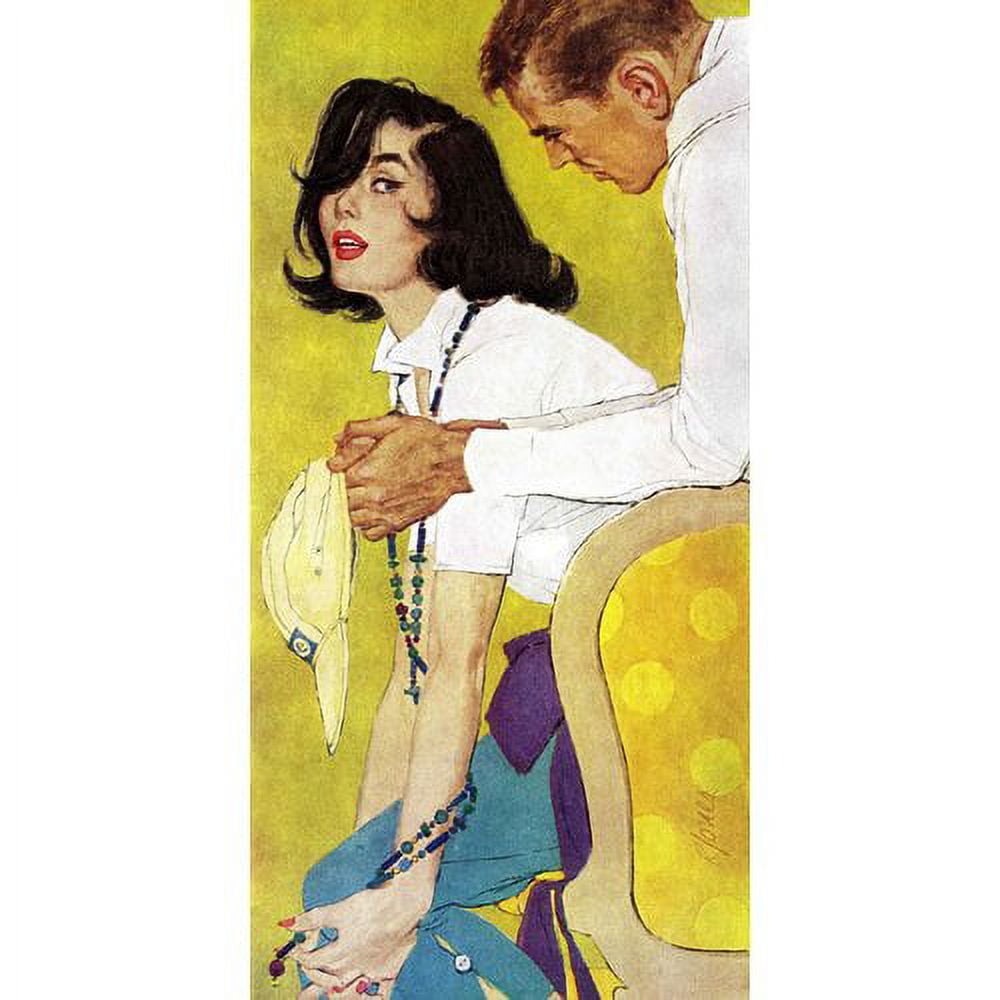 Vintage Yellow and Blue Fashion Canvas Art Print