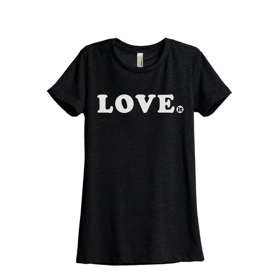 Love It Women's Fashion Relaxed T-Shirt Tee Heather Black X-Large
