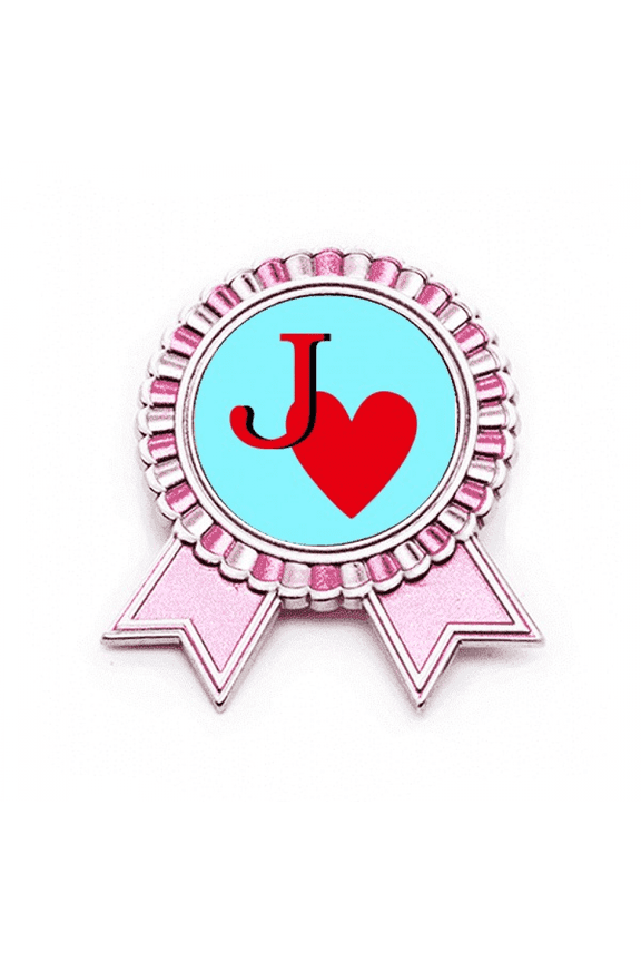 Love Jack Heart J Poker Badge Brooch Pin Pink Winner Award Medal