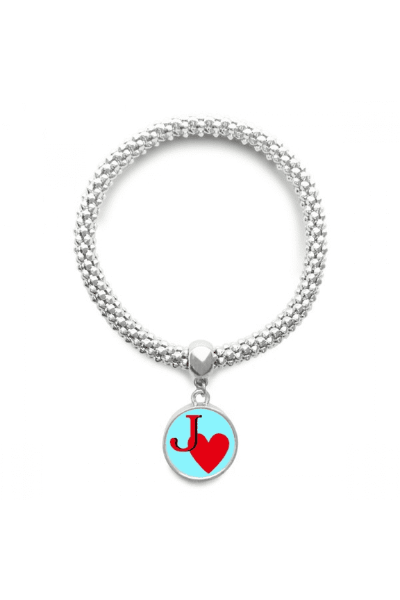 Love Jack Heart J Poker Sliver Bracelet Pendant Jewelry Chain Adjustable Bangle
