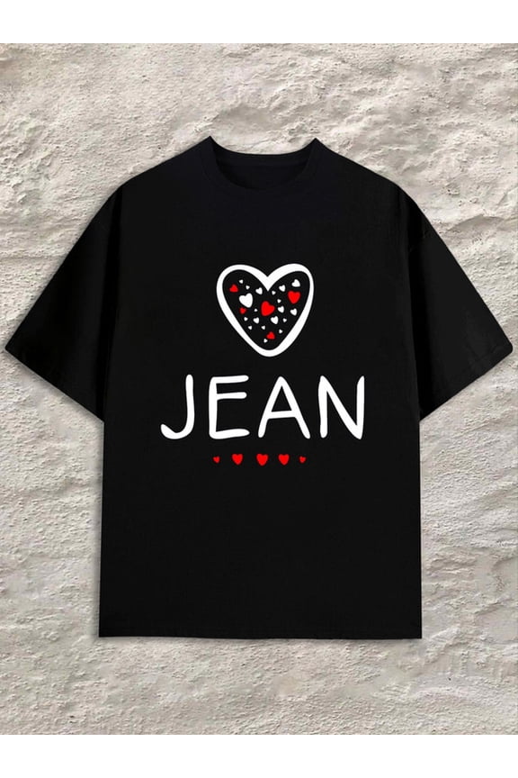 Love Jean T-Shirt men's black spring and summer clothing Original Unisex Shirt Graphic Tee tshirts Unique Design Unisex Shirt Short Sleeve tshirts