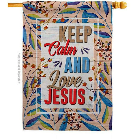 Love Jesus Religious Faith Double-Sided Garden Decorative House Flag, Multi Color