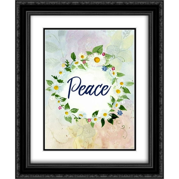 Love Joy Peace 3 2x Matted 20x24 Black Ornate Framed Art Print by Allen, Kimberly