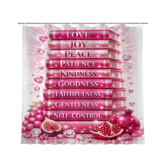 Love Joy Peace Patience Kindness Waterproof Polyester Shower Curtain 72 x 72 Inch