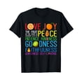 thumbnail image 1 of Love Joy The Fruit Of The Spirit Is Peace Patience Kindness Black T-Shirt, 1 of 5