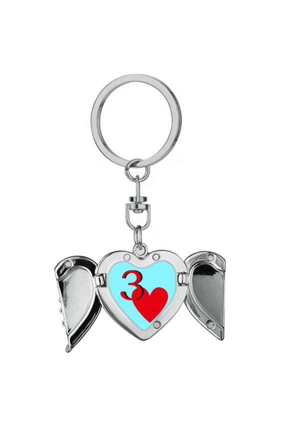 Love Jupiter Heart 3 Poker Heart Angel Wing Key Chain Holder