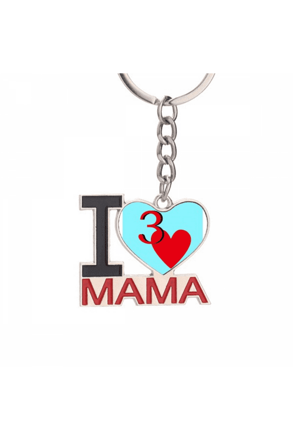 Love Jupiter Heart 3 Poker Keychain Metal Keyring Holder Love MAMA Mother