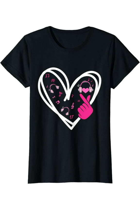 Love K-pop Finger Heart Korean Pop Music K Pop Girls Teens T-Shirt