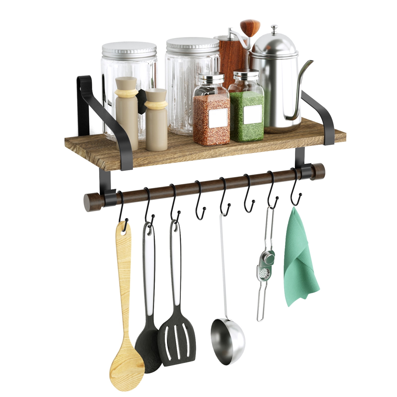 https://i5.walmartimages.com/seo/Love-KANKEI-Floating-Shelf-Wall-Storage-Rustic-Wood-Kitchen-Spice-Rack-Towel-Bar-8-Removable-Hooks-Organize-Cooking-Utensils-Mugs-Carbonized-Black_148bfa82-a47d-4885-bbaa-b4c96e25c93d.2dff117ab01e5fb3f021890a8cc9a044.jpeg