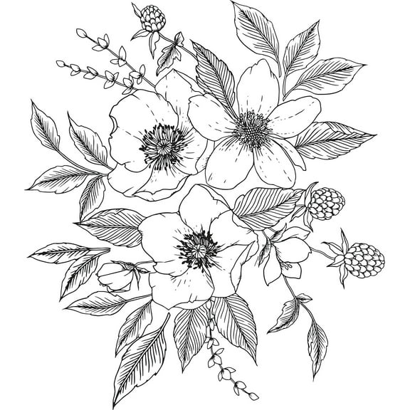 Love Karla Designs Anemone and Blackberry Wall Decal