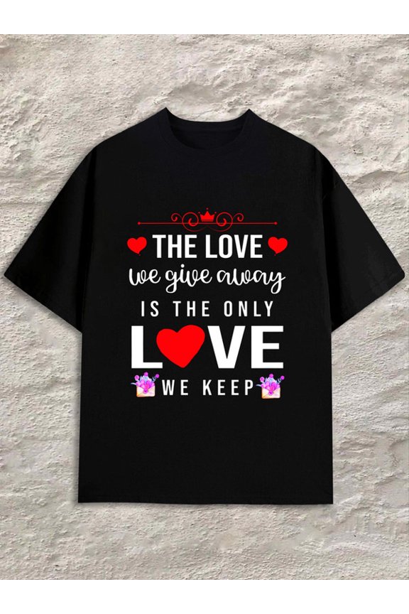 Love Keeps men's black Refreshing and lightweight, perfect for summer sports and leisure wear Trendy Unisex Shirt Short Sleeve tshirts Original Unisex Shirt Graphic tshirts