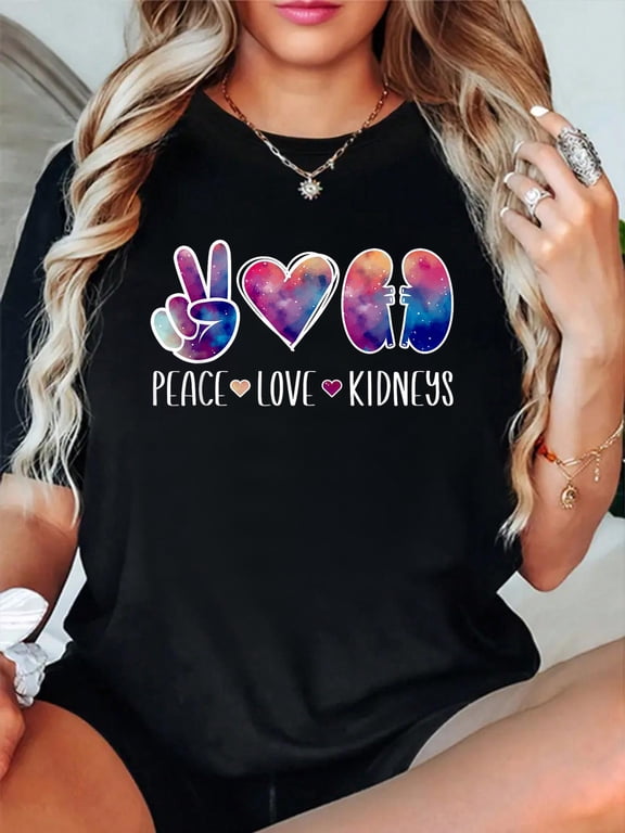 Love Kidneys Dialysis Technician Dialysis Tech T-Shirt casual short sleeve crew neck cotton tee tops for women