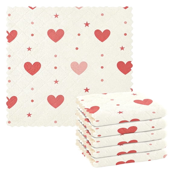 Love Kitchen Cloth Dish Towels for Drying Washing Absorbent Dish Rags Reusable soft kitchen dishcloth set 6 Pack