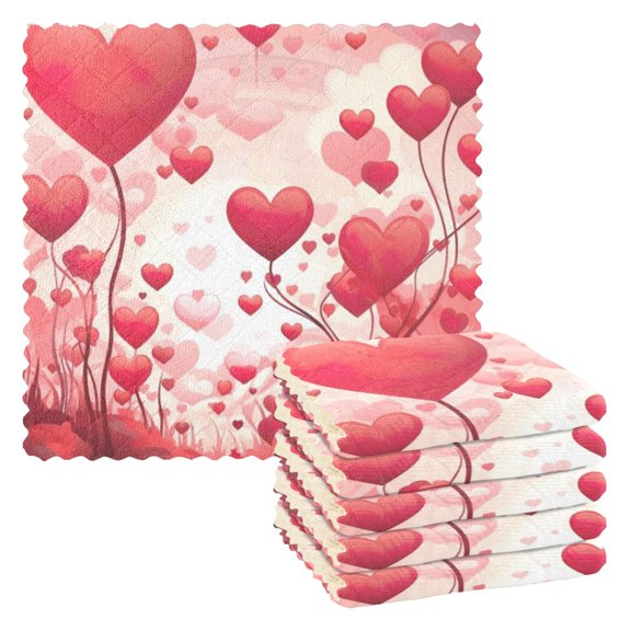 Love Kitchen Cloth Dish Towels for Drying Washing Absorbent Dish Rags Reusable soft kitchen dishcloth set 6 Pack