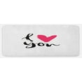 thumbnail image 1 of Love Kitchen Mat, Hand Drawn Design Happy Valentines Day Calligraphy Art Handwriting Romantic, Plush Decorative Kitchen Mat with Non Slip Backing, 47" X 19", Black Hot Pink White, by Ambesonne, 1 of 1