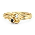 thumbnail image 1 of Love Knot 0.04 Ctw Black Spinel 925 Sterling Silver Gold Vermeil Commitment Women Valentines Day Gifts Ring, 1 of 3
