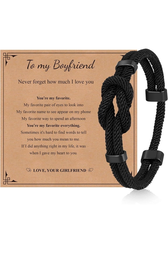 Love Knot Bracelet Gifts for Men - Braided Cord Rope Bracelets for Men,String Bracelet with Infinity Knot Anniversary Birthday Graduation Gifts for Men Husband Boyfriend Son Brother