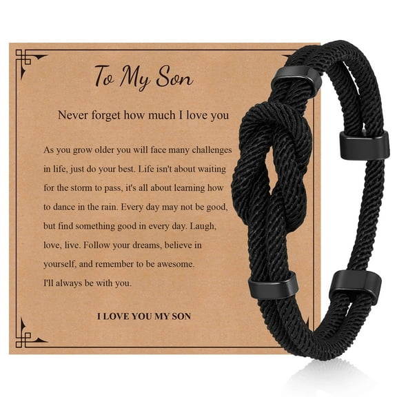 Love Knot Bracelet Gifts for Men - Braided Cord Rope Bracelets for Son,String Bracelet with Infinity Knot Anniversary Birthday Gifts for Men
