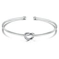 thumbnail image 1 of Love Knot Bracelet for Women or Men by Ginger Lyne | Bridal Party Gifts |  Sterling Silver Bangle for Women Adjustable, 1 of 6