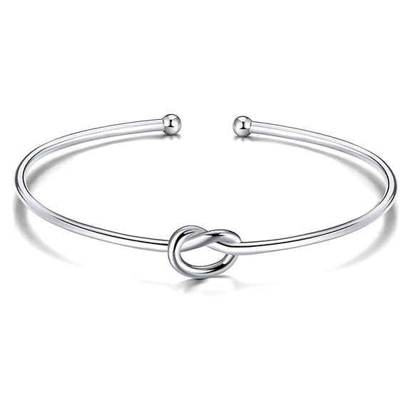 Love Knot Bracelet for Women or Men by Ginger Lyne | Bridal Party Gifts |  Sterling Silver Bangle for Women Adjustable