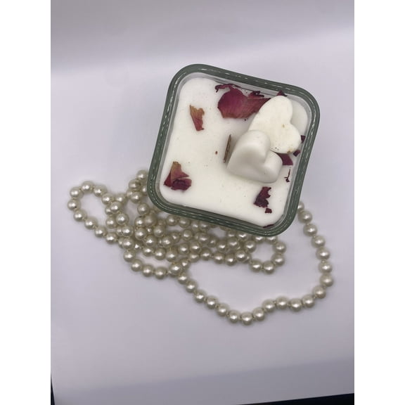 Love Knot Candle Shop Morning Glory Golden Dragon Fruit Hand Poured Soy Candle 8 oz Red organic flower