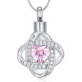 thumbnail image 1 of Love Knot Cremation Jewelry with Crystal Heart Urn Necklace for Ashes Cremation Jewelry for Ashes Love Heart Urn Pendant Memorial Keepsake Jewelry, 1 of 6